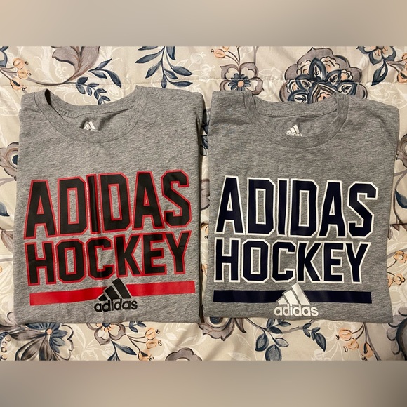 Lot of 2 Adidas Hockey T-shirts - Youth XL - Picture 1 of 4